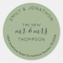 Search for round address labels weddings Sage green