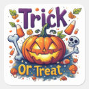 Search for trick treat stickers Jack o lantern pumpkin