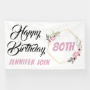 Search for 80th birthday banners Handwritten brush script