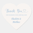 Search for heart shaped wedding stickers Thank you