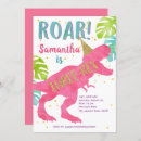 Search for three rex girl birthday invitations 3rd