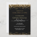 Search for office open house invitations Black and gold