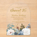 Search for blue floral sweet 16 invitations Flowers