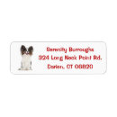 Search for papillon return address labels puppy