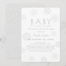 Search for grey and white baby shower invitations Snowflake