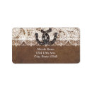 Search for horseshoe wedding return address labels Brown