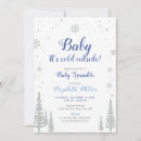 Search for silver glitter baby shower invitations Winter wonderland