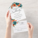 Search for teal and burnt orange wedding invitations Rustic