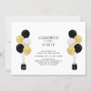 Search for gold black balloons invitations Minimal