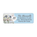 Search for winter bird return address labels Vintage
