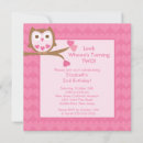 Search for pink owl birthday invitations Cute