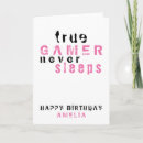 Search for gamer birthday cards Pink