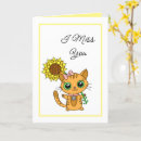 Search for cat and sunflowers cards Yellow