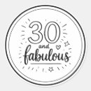 Search for happy 30th birthday stickers Black and white