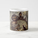 Search for scary pumpkin mugs Halloween night