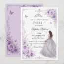 Search for purple floral invitations Glitter