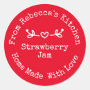 Search for red jam stickers Made with love