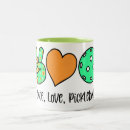 Search for peace and love mugs Green