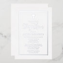 Search for white and silver christening invitations Elegant