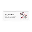 Search for two hearts return address labels Valentine