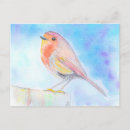 Search for robin painting postcards Watercolor