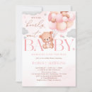 Search for hot pink baby shower invitations Pink teddy bear