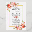Search for gold and coral wedding invitations Flowers