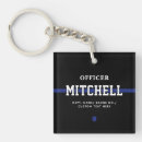 Search for policeman square key rings Thin blue line