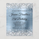 Search for blue 21st birthday invitations Glitter