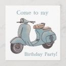 Search for scooter birthday invitations Retro