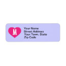 Search for pink monogram return address labels Monogrammed