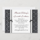Search for damask sweet 16 invitations Black and white
