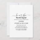 Search for black white gender reveal invitations Neutral