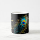 Search for peacock feather coffee mugs Black