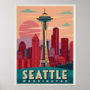 Search for seattle skyline posters Space needle