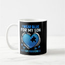 Search for autism son mugs Blue