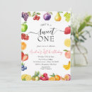 Search for fruit birthday invitations Sweet one