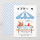 Search for blue gingham barbecue invitations Baby q