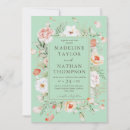 Search for peach and mint green wedding invitations Botanical