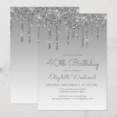 Search for silver 40th birthday invitations Sparkle