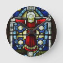 Search for stained glass window clocks Christianity