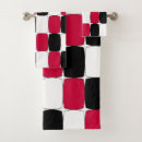 Search for black red white bath towels Geometric