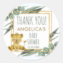Search for baby lion baby shower stickers Thank you