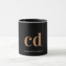 Search for gold initial mugs Black