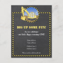 Search for construction zone birthday invitations Digger