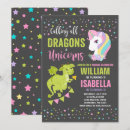 Search for dragon unicorn birthday invitations Unicorns