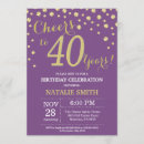 Search for purple gold 40th birthday invitations Adult birthday party
