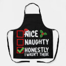 Search for naughty nice aprons Xmas