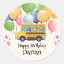 Search for bus birthday stickers Funny
