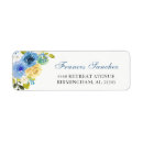 Search for blue and yellow return address labels Floral